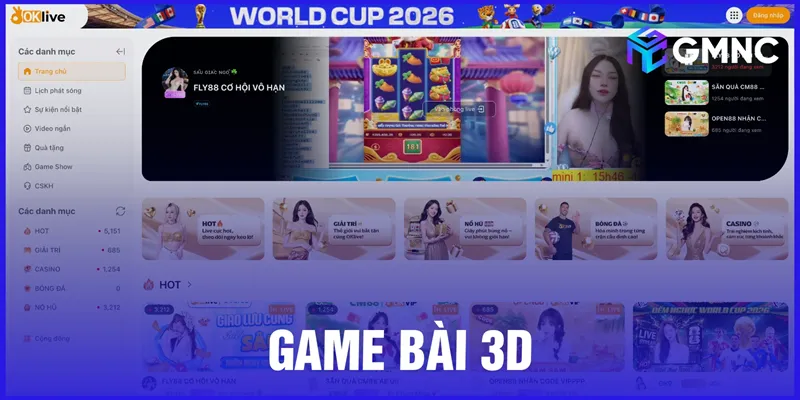 Game bài 3D được thiết kế đồ họa ba chiều đẹp mắt
