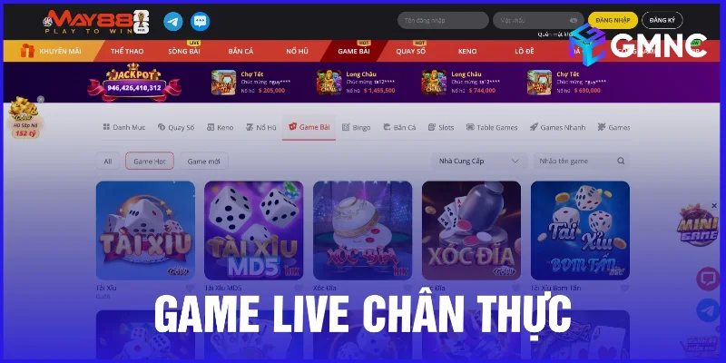 Game live chân thực như đang ngồi sòng thực thụ
